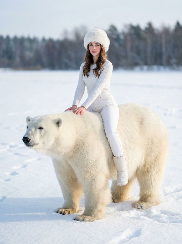 Зимняя фотосессия с медведем