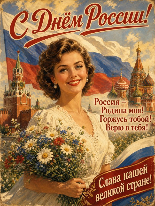 Персонализированная открытка ко Дню России