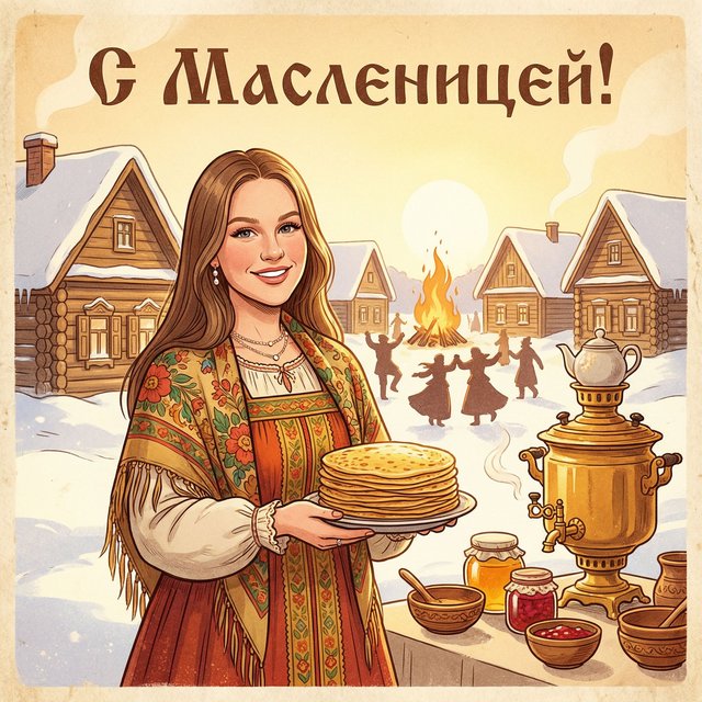 Открытка на масленицу