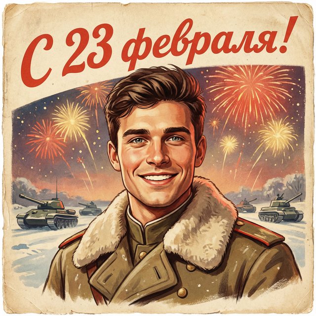 Открытка к 23 февраля