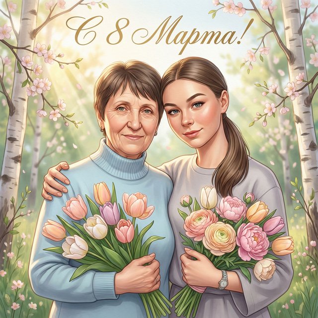 Открытка к 8 марта
